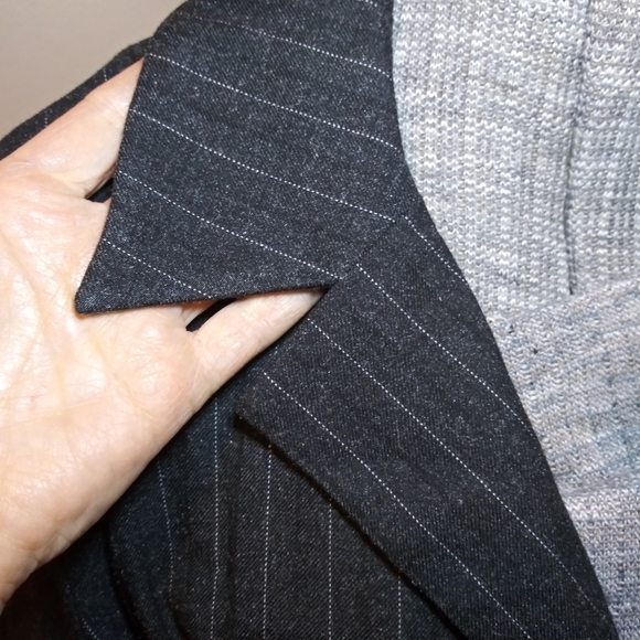 Isabella Oliver Gray-White Pinstripe Tie Waist Maternity Dress - Picture 7 of 11